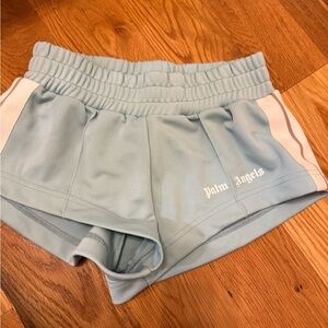 Palm Angels Blue Athletic Shorts with Elastic Waistband
